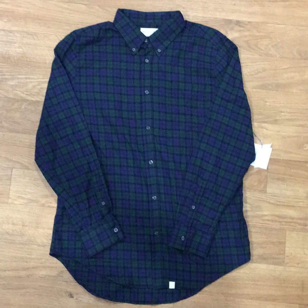 NWT Men’s blue and green long sleeved flannel